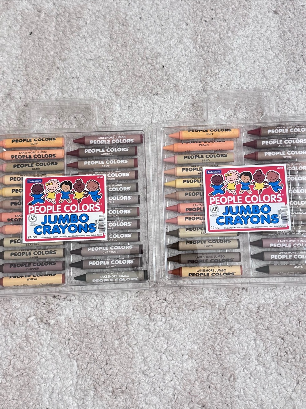 People Colors Jumbo Crayons - Assorted Skin Tone Set, 24-Pack x 2